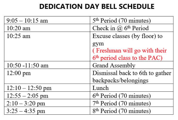 Bell Schedule